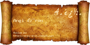 Angi Áron névjegykártya